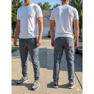 Hurley Men's Adventure Cargo Jogger Pants Slate Gray Stretch Ripstop Small 30x27